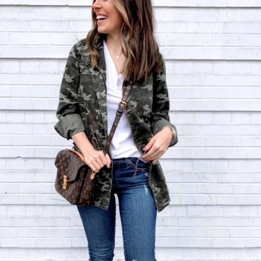 Camouflage Military Cotton Anorak Jacket olive green_3